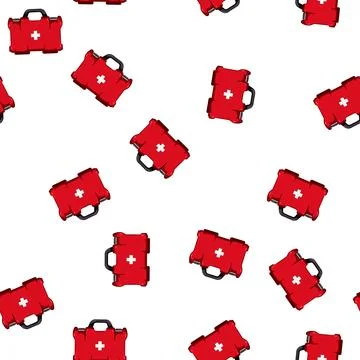 Pattern cross first aid kit cartoon vector 스톡 일러스트
