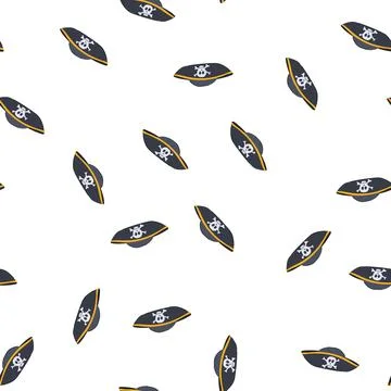 Pattern crossbones pirate hat cartoon vector Illustrazione stock