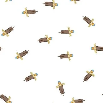 Pattern crow scarecrow cartoon vector Stock-Illustration