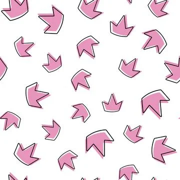 Pattern with crowns for a little prince or princess. Seamless pattern for bac Stock Illustration