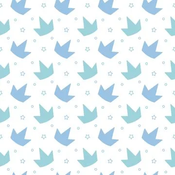 Pattern with crowns for a little prince or princess. Seamless pattern for bac Stock Illustration