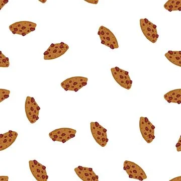 Pattern crunchy biscuit cookie cartoon vector Stock Illustration