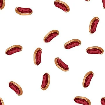 Pattern crunchy toast jam cartoon vector Ilustración de archivo