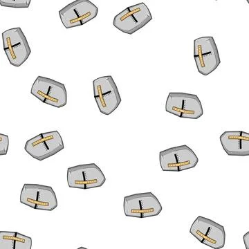 Pattern crusader knight helmet cartoon vector Stock Illustration