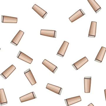 Pattern crystal coffee cup reusable cartoon vector Stock Illustration