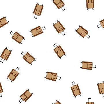 Pattern crystal rolling luggage cartoon vector Stock Illustration