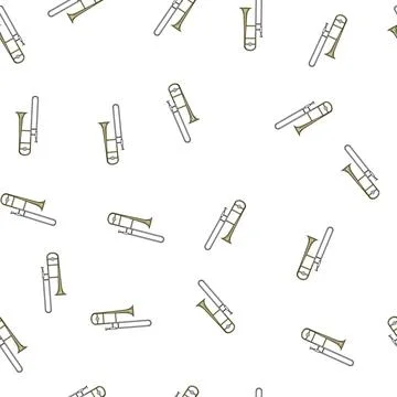 Pattern crystal trombone cartoon vector Stock Illustration
