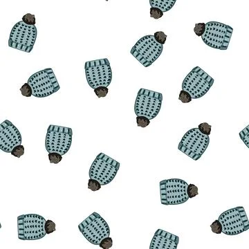 Pattern crystal winter hat knit cartoon vector 库存插图