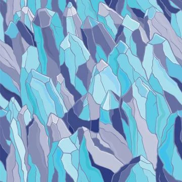 Pattern with crystals and stones of quartz Stock Illustration