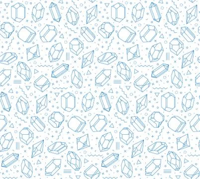 Pattern with crystals in bright colors. Stock Illustration