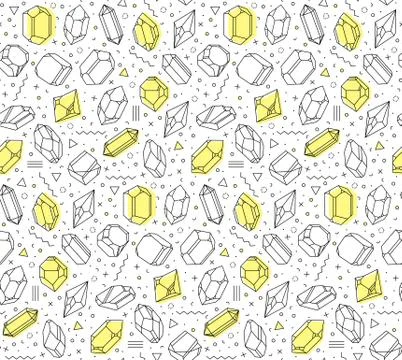 Pattern with crystals in bright colors. Illustrazione stock