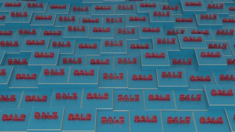Pattern With Cubes And Text Message SALE Stock Footage 134220186