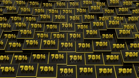 Pattern With Cubes And Text Message Text Message 70 Percents Stock Footage 135428557