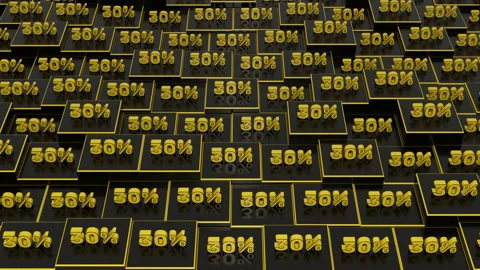 Pattern With Cubes And Text Message Text Message 30 Percents Stock Footage 135554989