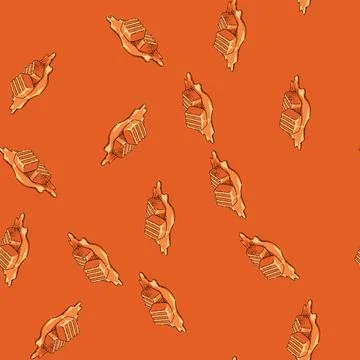 Pattern cubes melted caramel sketch hand drawn Stock Illustration