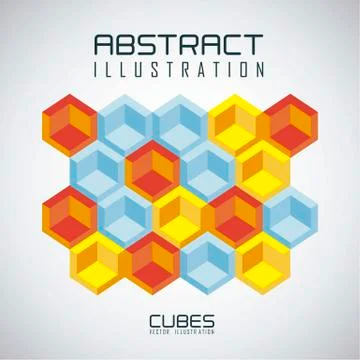 Pattern of cubes on a white background, vector illustration 스톡 일러스트