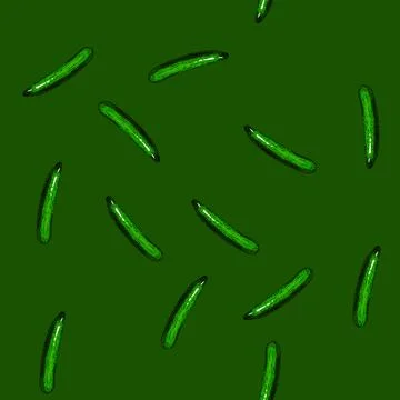 Pattern cucumber vegetable sketch hand drawn Stock Illustration
