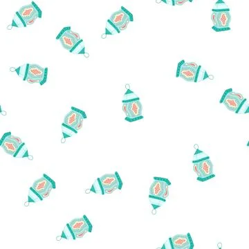 Pattern culture arabic lantern cartoon vector Stock Illustration