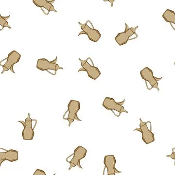 Pattern cup arabic tea pot cartoon vector Stock Illustration