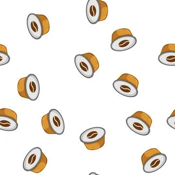 Pattern cup capsule coffee cartoon vector イラスト素材