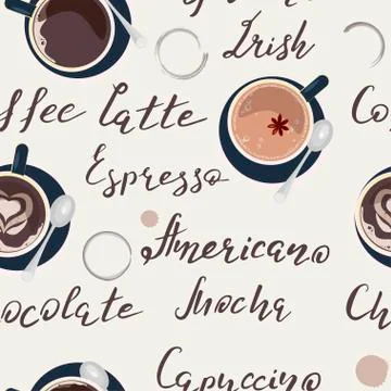Pattern with cup of coffee Stock Illustration