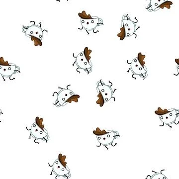Pattern cup coffee mug character cartoon vector Stock Illustration