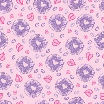 Pattern with cup of coffee1 Stock Illustration