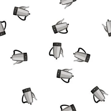 Pattern cup percolator pot coffee cartoon vector Stock Illustration