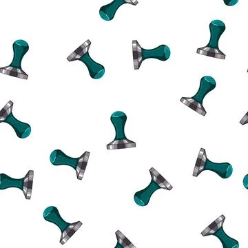 Pattern cup tamper coffee cartoon vector Stock Illustration
