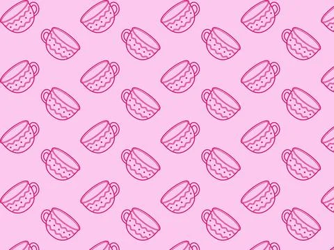Pattern cup. Vector Christmas illustration Stock Illustration