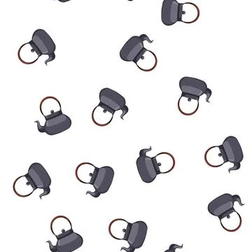 Pattern cup vintage teapot cartoon vector sign Stock Illustration