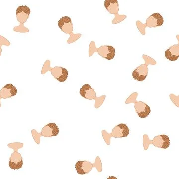 Pattern curly hairstyles for kid boy cartoon vector Stock Illustration