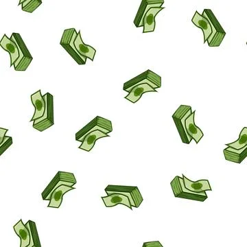 Pattern currency cash stack cartoon vector Illustrazione stock
