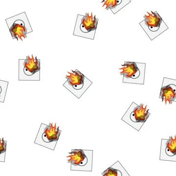 Pattern current short circuit fire cartoon vector Stock Illustration