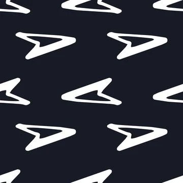 A pattern of a cursor with a triangular arrow. A seamless pattern of a white Stock Illustration
