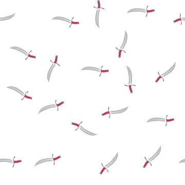 Pattern curved blade dagger with red hilt vector Stock Illustration