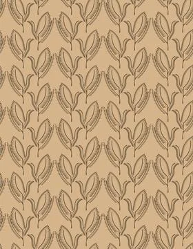 A pattern of curved, as if dancing, leaves on a light brown background. 스톡 일러스트