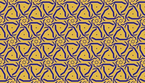 Pattern with curved line. Triangles style. Vector illustration. Orange blue c Stock Illustration