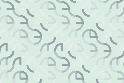 Pattern of curved lines in gray on light green background Stock Photos