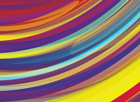 Pattern with curved multicolored stripes. Artistic background Stock Illustration
