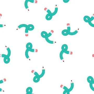 Pattern curved pencil bending into abstract creative shape Stockillustratie