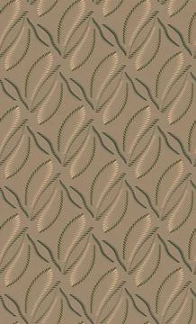 A pattern of curved small elements in green and beige. Stock Illustration