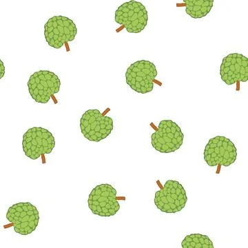 Pattern custard apple fruit on white background イラスト素材