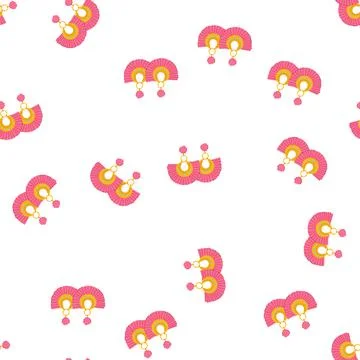 Pattern cut boho earrings cartoon vector Stock Illustration