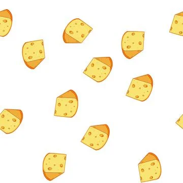 Pattern cut cheese cartoon vector Stock Illustration