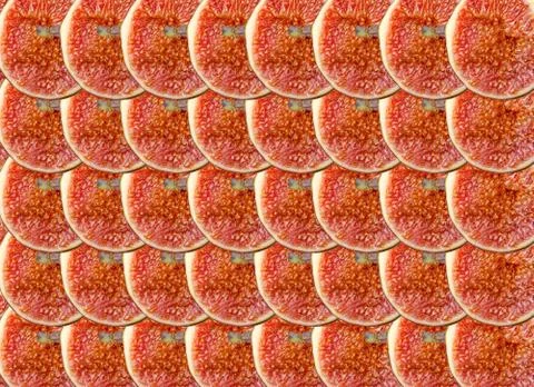 Pattern of cut ripe figs. Ficus template for patterns, prints, and recipe sit Stock Photos