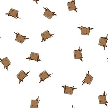 Pattern cut stump cartoon vector Illustrazione stock