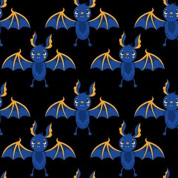 Pattern with a cute bat Stock Illustration