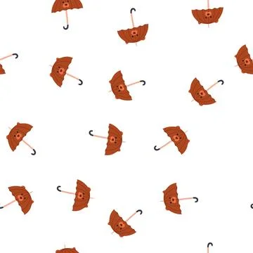 Pattern cute bear character umbrella offering rain protection Stock Illustration