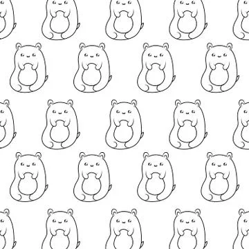 Pattern of cute bears baby animals kawaii style Stock Illustration